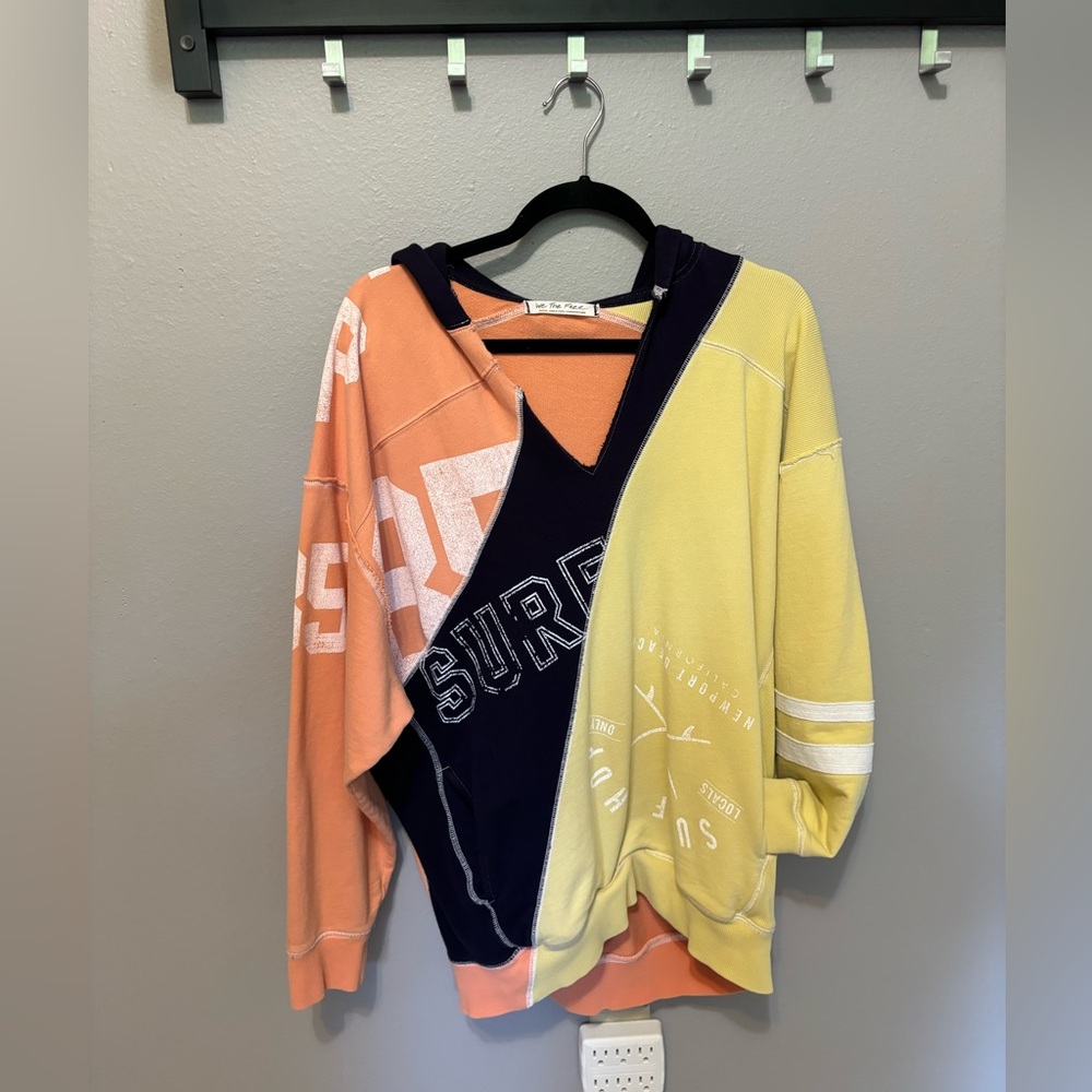 Free people We The Free: multi colored over sized  unlined Hoodie size large